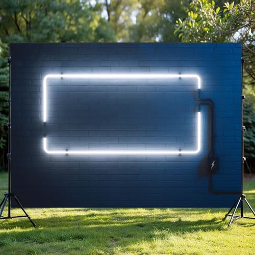 Photography Backdrop Photography Background Stylish Modern White neon Light Frame 3D for Photoshoot Portrait Photo Studio ...