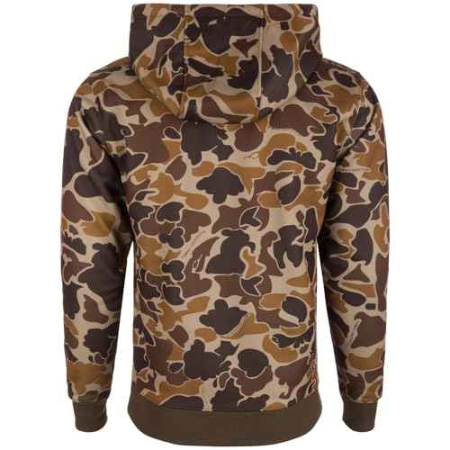 Drake Waterfowl Men's Back Eddy Embossed DW2298 Midweight Hunting Stretch Hoodie w/Kangaroo Pocket & Water Resistant Finish