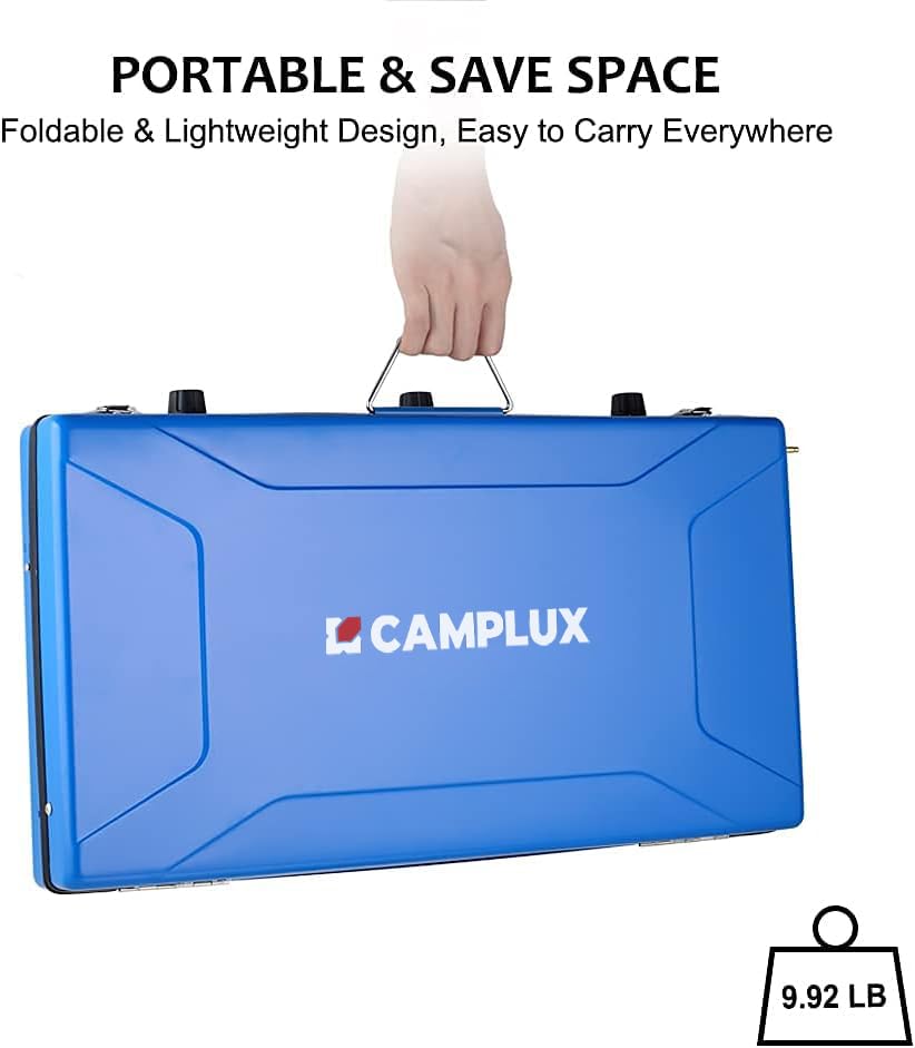 Camplux Camping Stove 20,400 BTU, 1 Grill & 2 Burners Propane Stove for Outdoor Cooking