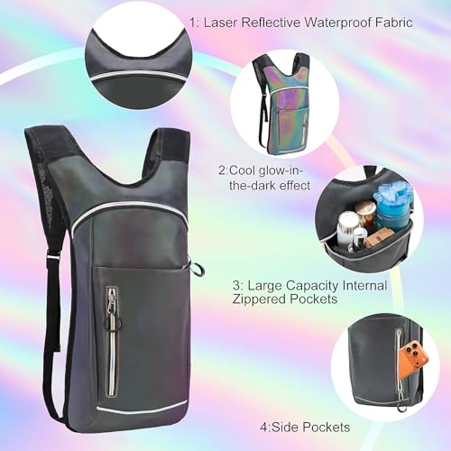 CTSAYCTL Hydration Backpack,Water Backpack with 2L Water Bladder,Festival Essential-Rave Hydration Pack,Lightweight Insula...