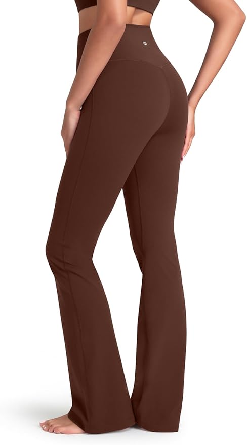 HeyNuts Harmony Flare Leggings 29"/30.5"/32.5"/34.5", High Waisted Tummy Control Wide Leg Bootcut Yoga Pants Lounge Soft