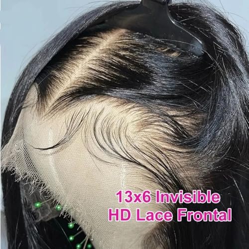 13x6 Skinlike Real HD Lace Frontal 0.1mm Invisible Lace 100% Virgin Human Hair Body Wave Lace Frontal Pre Plucked Natural Hairline (12 Inch)