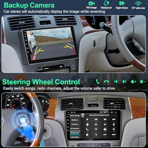 4+64GB Car Radio for Lexus ES250 ES300 ES330 2001-2006 with Carplay & Android Auto Head Unit, 9 inch IPS Touch Screen Andr...