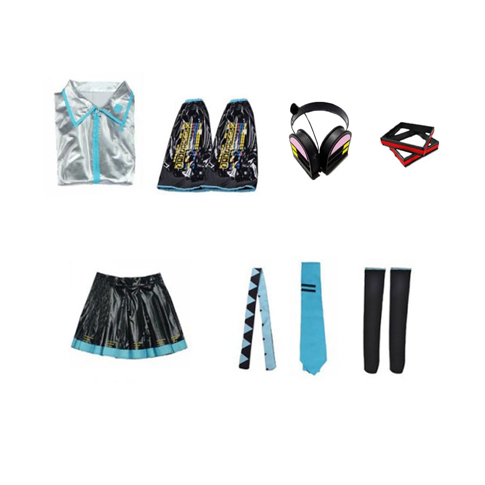 Anime Costume Party Dress Uniform For Women Full Set (Blue, XS)