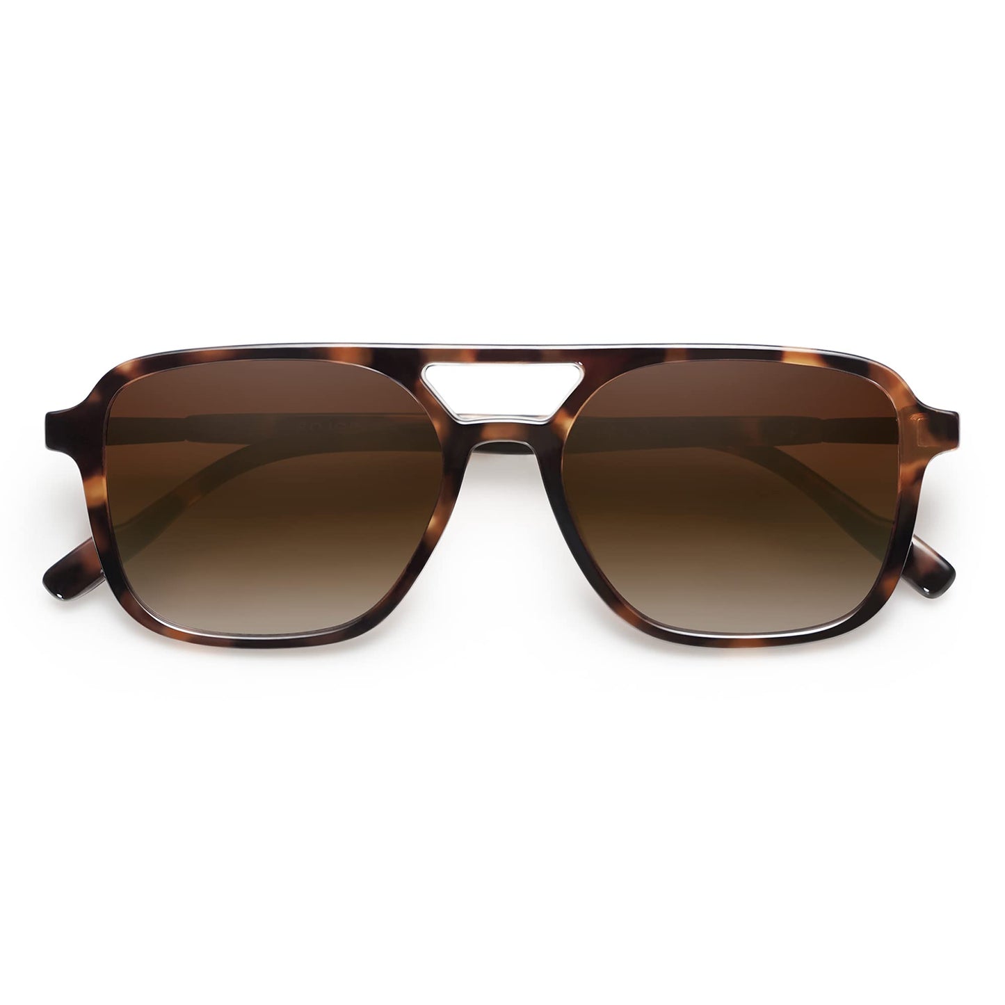 SOJOS Retro Aviator Sunglasses for Women Men,Trendy Rectangle Womens Mens Shades Sun Glasses SJ2202 Tortoise Frame Brown Grading Lens