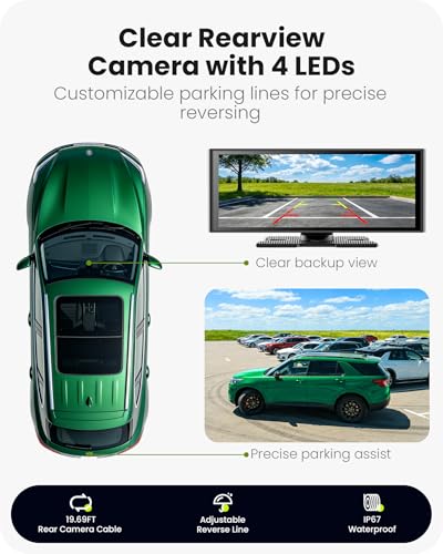 Avaett 9.26" Wireless Car Play Screen for Apple CarPlay & Android Auto, Portable Car Tablet with Backup Camera, Mirror Lin...
