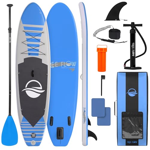 SereneLife Inflatable Stand Up Paddle Board with Premium SUP Accessories – Wide Stable Design with Non-Slip EVA Deck Pad f...