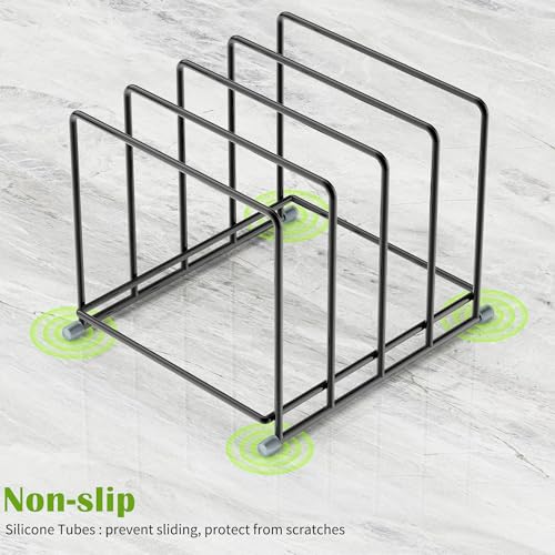 PLUVON Cutting Board Organizer-1.6in Wide Kitchen Cutting Board Holder Stand for Pan,Baking Sheets,Cookie Sheets with 4 Sl...