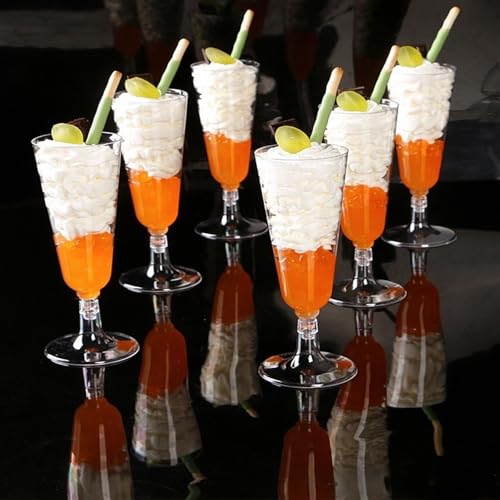 MIIDNTLX Champagne Flutes Plastic,25 Pack Wine Glasses,Disposable Champagne Glasses,5 Oz Clear Shot Cups,New Year Christma...