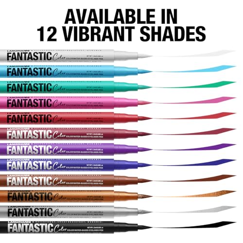 LANGMANNI 12 Colors Matte Liquid Eyeliner Set, Neon Colorful Pigmented With Long-lasting, Smudgeproof & Waterproof Eye Lin...