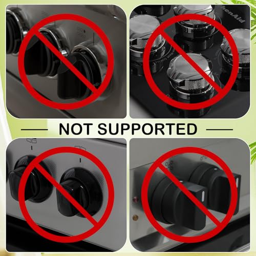 Stove Knob Safety Covers, for Knob Diameter Less Than 2.4", Unlock with Adult Two-Finger, Dual-Key Press Gas Stove Knob Lo...