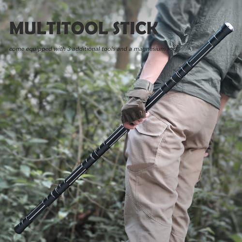 Autuveen Hiking Tactical Stick Walking Staff,Portable Walking Sticks Trekking Poles Outdoor Multitool Camping Gear for Men...