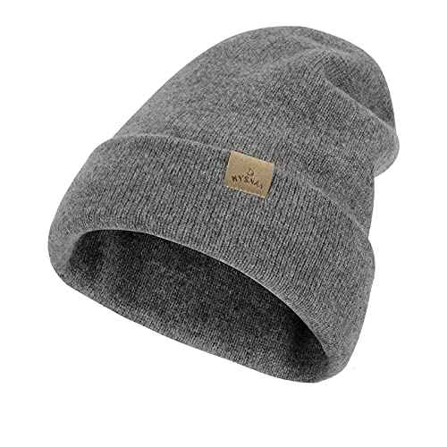Mens Beanie Merino Wool Warm Hats for Women Men Knit Slouchy Double Layer Warm Cuffed Skull Beanie Skiing Skating