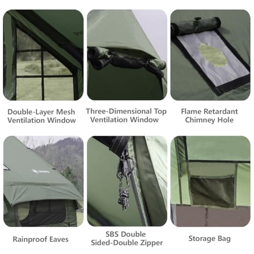 Inflatable Tent for Camping Large Blow Up Tents Glamping 4-8 Person House 4 Season Air with Pump Easy Set up Waterproof Ou...