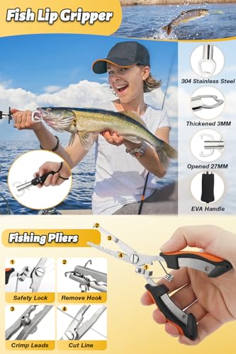 Fishing Pole Combo Set, 6.89ft Fishing Rod and Reel Combo, Carbon Fiber Telescopic Fishing Rod Kit with Spinning Reel, Fis...