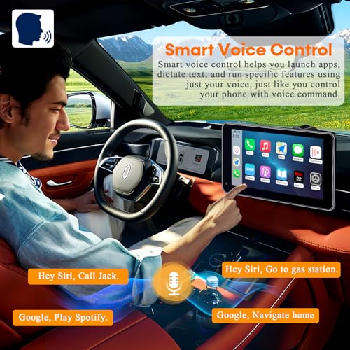 Wireless Apple CarPlay with Dash Cam: 7″ Carply Screen for Car with Backup Camera - 5-Min Plug-and-Play Upgrade for Older ...