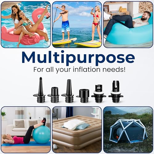 SereneLife Inflatable Paddle Board Pump Compressor - 16PSI High Pressure SUP Inflator - 12V DC Car Connector - Electric Ai...