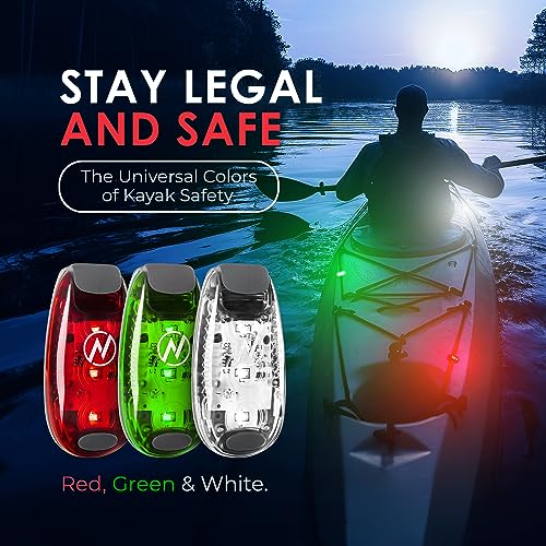 KayaLuma LED Kayak Lights (3 Pack) | Clip On IPX5 Waterproof Marine Navigation Lights for Night Kayaking, Canoeing, Boatin...