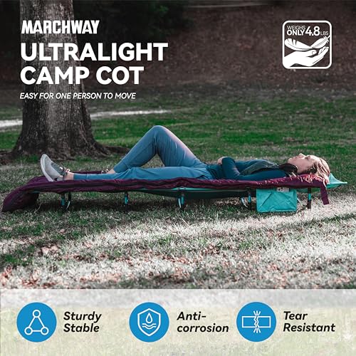 MARCHWAY Ultralight Folding Tent Camping Cot Bed, Portable Compact for Outdoor Travel, Base Camp, Hiking, Mountaineering, ...