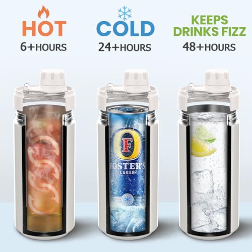 JoyYum Universal Can Cooler, Fits All - For Regular 12 & 16 oz or Slim-Size Bottles - 48-Hour Fizz Retention - 24-Hour Ice...