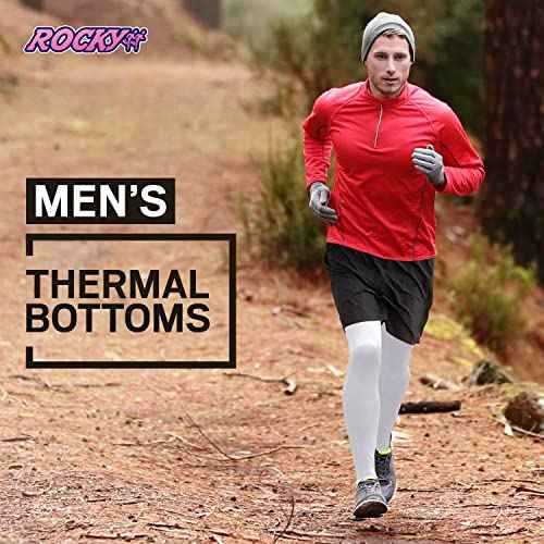 Rocky Men's Thermal Underwear Men Long Johns for Men Thermal Pants Mens Long Underwear Bottoms Warm Mans Base Layer Pants (Small, Blue, Standard Weight 185 GSM, Two Pack)