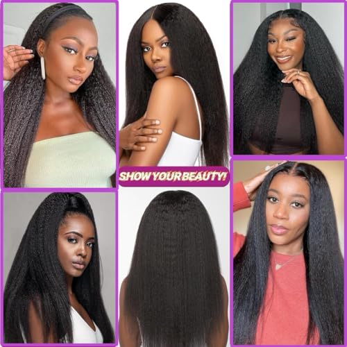 Knotless Pre-Separated Crochet Hair Extensions Kinky Straight 100% Human Hair Feather Crochet Braid Hair Extensions Natural Color 18Inch 60g
