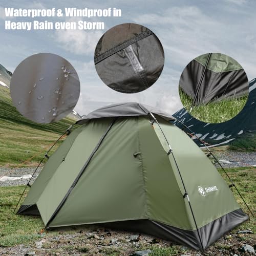Backpacking Tent for Camping 1-5 Person Hiking Ultralight Tent for Waterproof Windproof Outdoor Two Doors Tents Easy Quick...