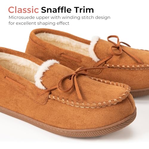 HomeTop Women's Moccasins House Slippers Memory Foam Indoor Outdoor Ladies Shoes