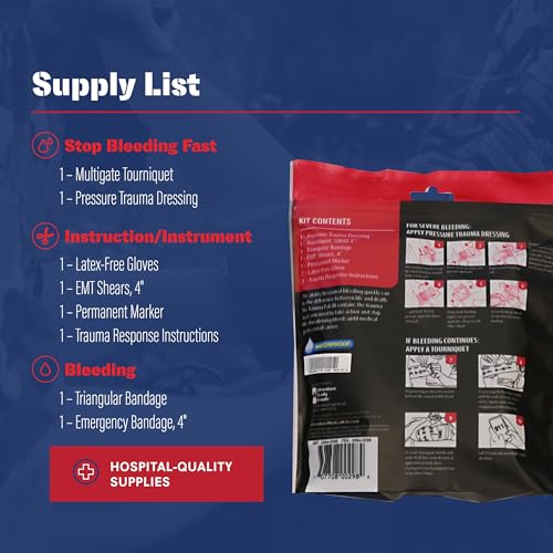 Adventure Medical Kit Trauma Pak III - Medical First Aid Kit - Emergency Trauma Kit with Trauma Bandage, Tourniquet, Traum...