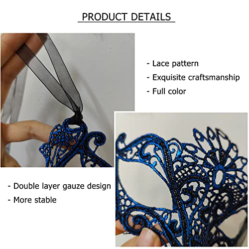 CNYMANY Women's Sexy Flexible Lace Masks Eye-mask for Ball Party Venetian Masquerade Costume