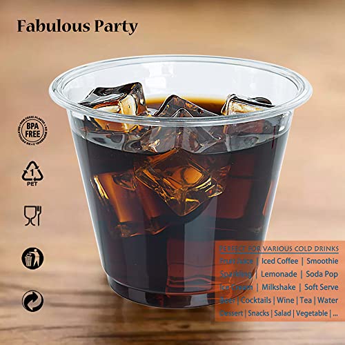 9 Oz Clear Plastic Cups Disposable Cups 9 Oz Plastic Cups, Crystal Clear PET Plastic Wine Glasses, Plastic Party Cups for ...