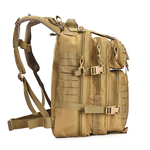 REEBOW GEAR Tactical Backpack for Men Army Molle Military Style Assault Pack Bug Bag Backpacks Daypack (34L Tan)