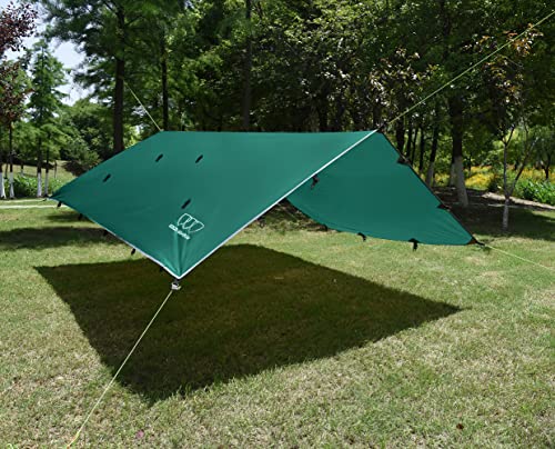 Gold Armour Rainfly Tarp Hammock, Premium 14.7ft/12ft/10ft/8ft Rain Fly Cover, Waterproof Ultralight Camping Shelter Canop...