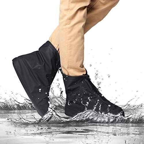 Sepikvin Waterproof Shoe Covers, Reusable Foldable Slip Proof Bottom Overshoes with Zipper, Keep Shoes Dry for Gardening C...