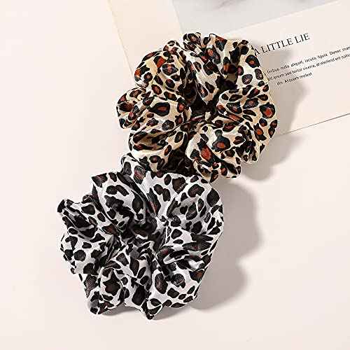 Scrunchies Hair Ties Silk Satin Scrunchy - Hair Elastics Bands Ponytail Holder Pack of Neutral Scrubchy Hair Accessories Women Girls