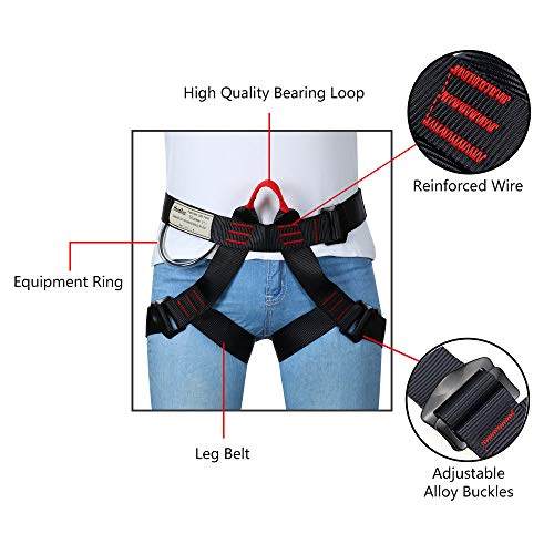 HandAcc Climbing belts, Safe Seat Belts for Tree Climbing Outdoor Training Caving Rock Climbing Rappelling Equip - Half Bo...