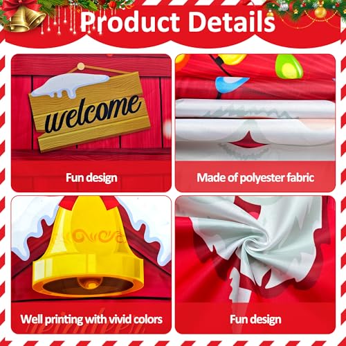 Christmas Reindeer Stable Photo Booth Santa Claus Party Background Christmas Elk Reindeer Hanging Sign Backdrop Xmas Holid...