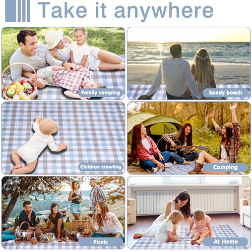 ALLBFENG 80"x60" Waterproof Sandproof Picnic Mat - Portable Foldable Outdoor Blanket for Beach, Park, Travel & Indoor Use...