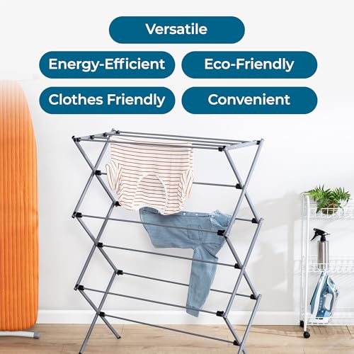 Honey-Can-Do Collapsible Laundry Drying Rack, Sturdy Steel, Foldable & Portable Clothes Drying Rack, Space-Saving Design, ...