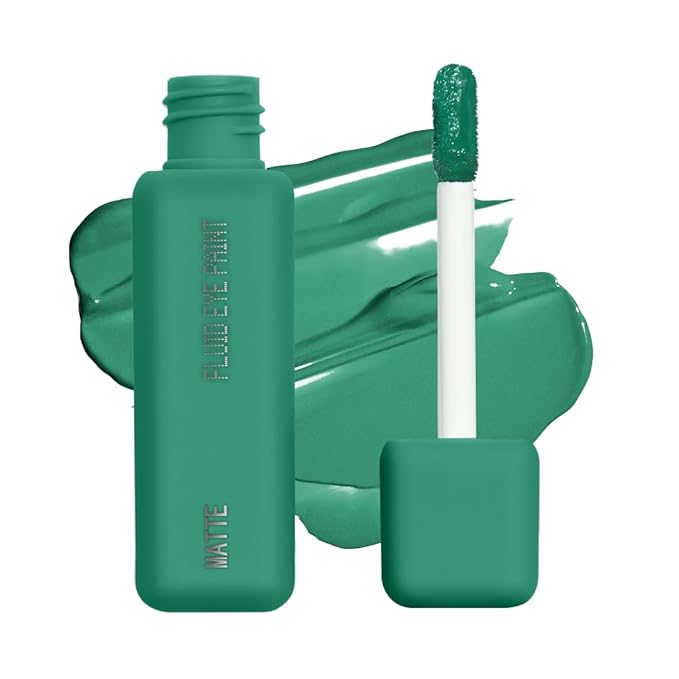 about-face Matte Fluid Eye Paint Crocodile Rock – High-Pigment Liquid Eyeshadow, Long-Lasting, No-Budge Matte Finish, Vegan & Cruelty-Free (Intense Teal)