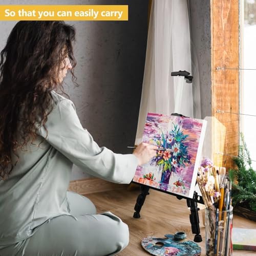 Art Easel Stand for Painting and Sign - RRFTOK Aluminum 66 Inch Metal Tripod Adjustable Portable Easels for Display - Canv...