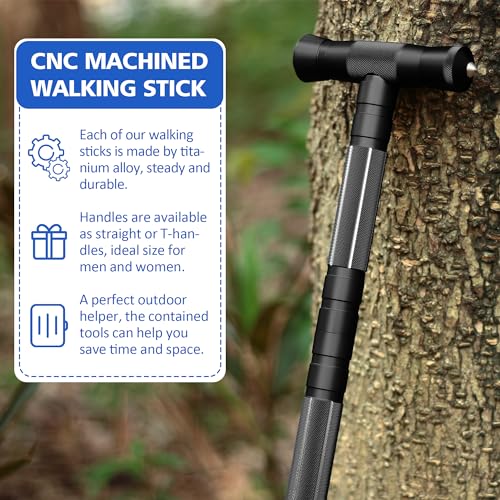 aiGear G2 Tactical Stick Hiking Walking Staff - Trekking Poles Outdoor Adjustable Hiking Stick for Camping Hiking 5-8 Tube...