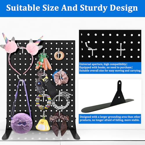 Uppcasir Pegboard Display Stand with 10 Hooks for Craft Shows, Metal Jewelry and Key Ring Retail Display Racks for Selling...