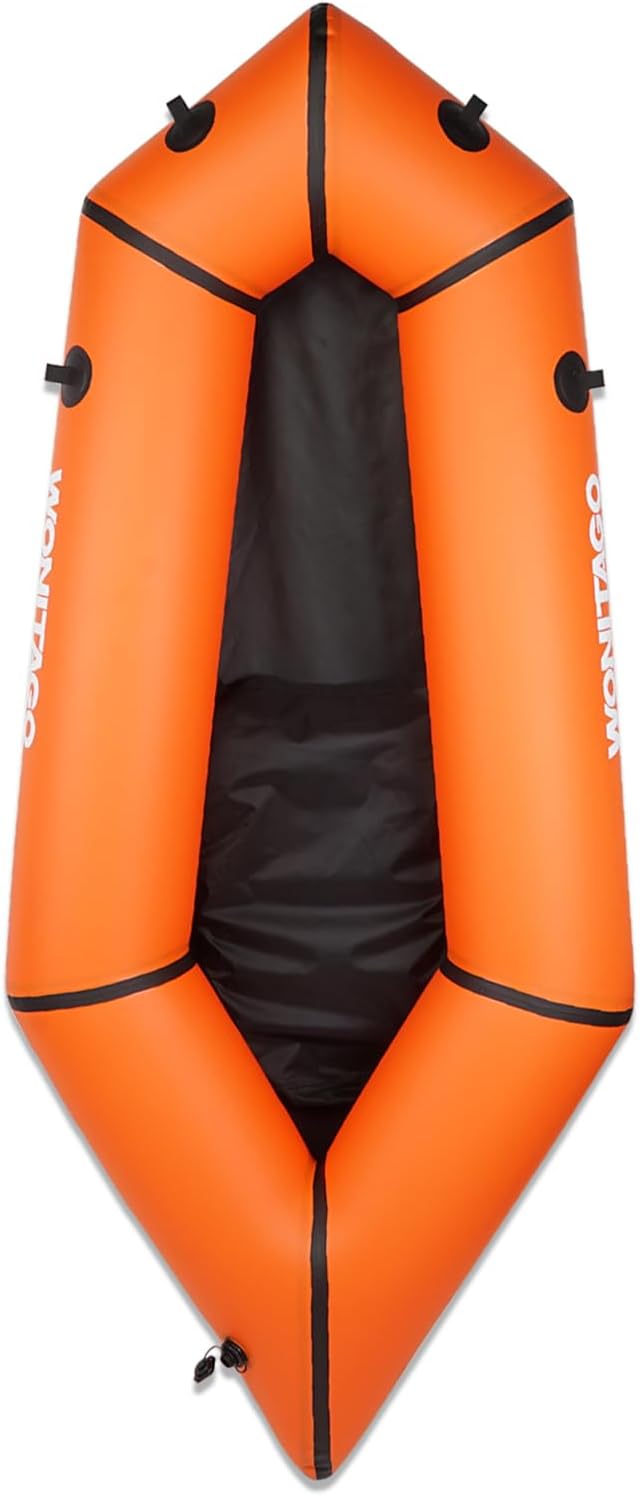 WONITAGO Packraft TPU Inflatable Travel Kayak with Soft Seat Lightweight Packrafts for Flat Water Rafting/Bicycle Driftin...