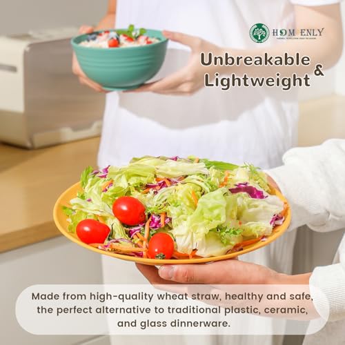 Homienly 40-Piece Premium Wheat Straw Dinnerware Sets, Service for 8, Unbreakable Plates and Bowls Set - Cups Sets, Dinner...