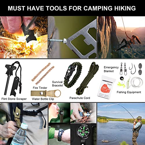 Gifts for Man Dad Husband, 210 PCS Survival First Aid kit, Professional Survival Gear Camping Essentials Emergency Medical...