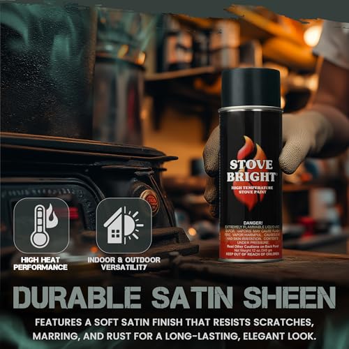 Stove Bright 6304 Stove Bright High Temperature Flat Black Stove Paint