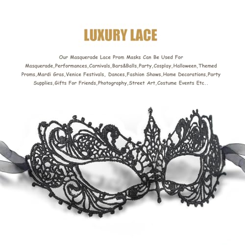 Masquerade Masks for Women Lace Venetian Halloween Eye Mask for Carnival Party Prom Ball