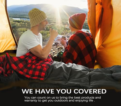 ORRSTAR Sleeping Bag Cold Weather Sleeping Bags for Adults 0 Degree Sleeping Bag with Pillow Extra Large Flannel Big and T...