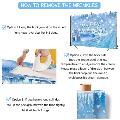 Ice Snow Castle Theme Happy Birthday Photography Backdrop - 5x3ft Winter Princess Background Photo Booth Banner Props for ...